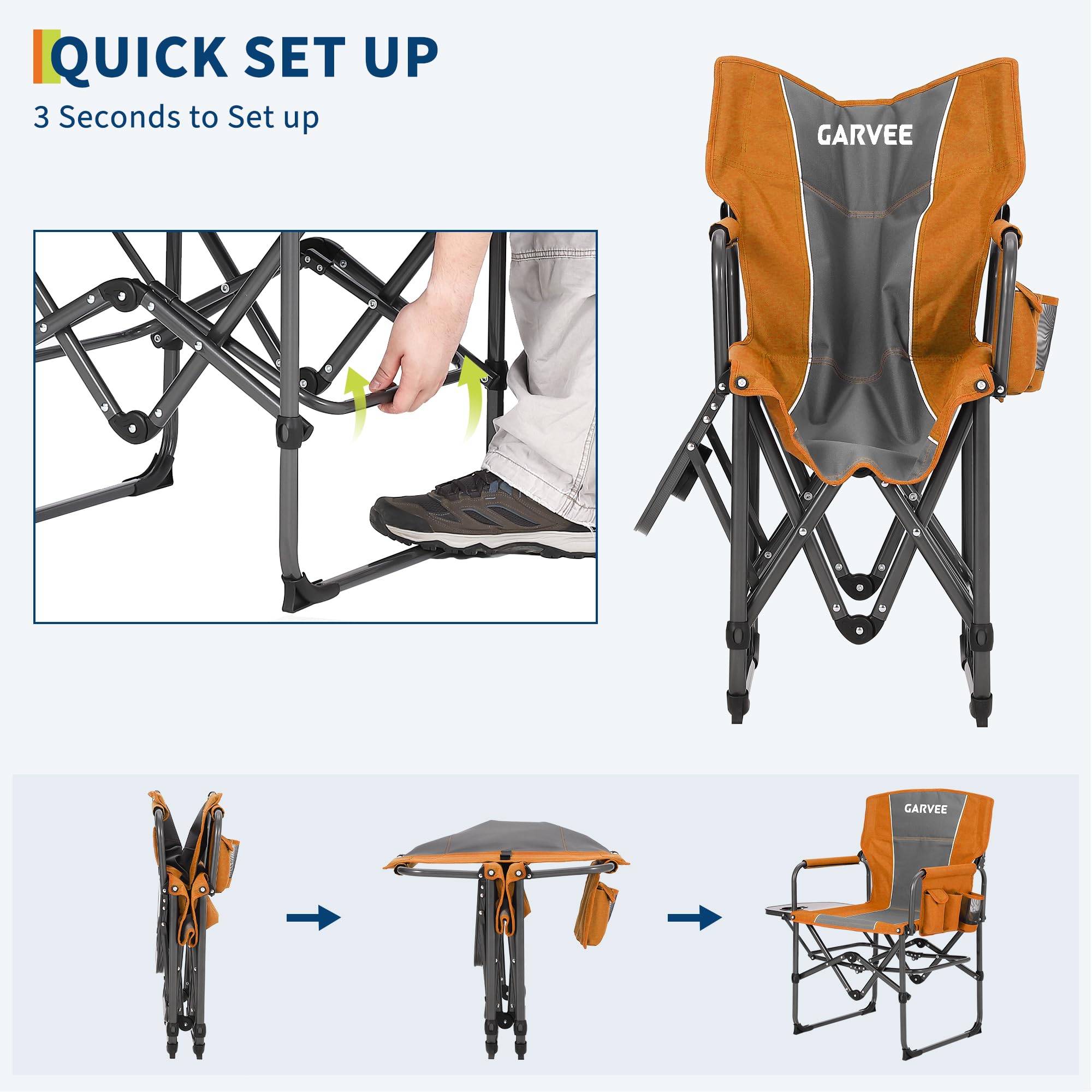 Silla de director oversized en uso para actividades al aire libre
