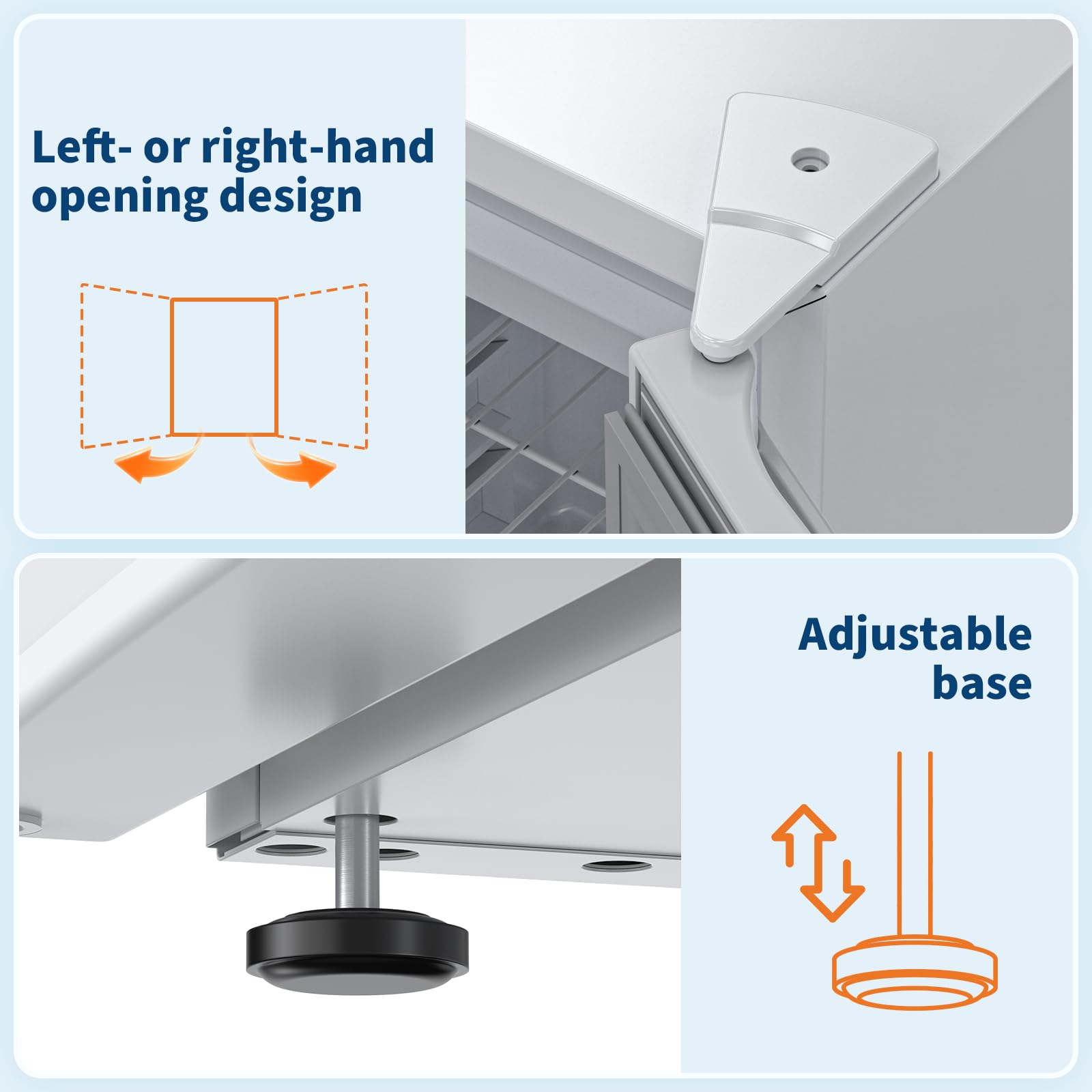 Detalle de la distribucion interior y estantes del frigorifico compacto Garvee